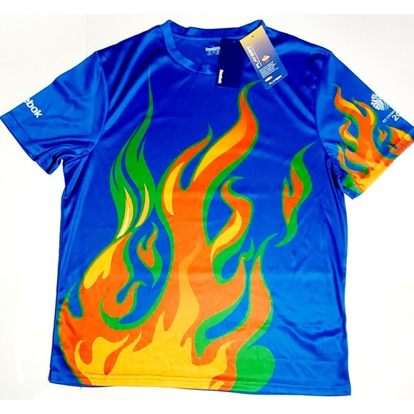 I.C.C. CRICKET WORLD CUP REEBOK PEPSI Flame Men Sz XL PlayDry Blue RARE NWT! - Picture 3 of 8